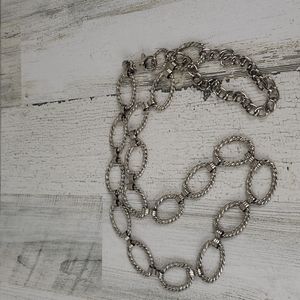 Silvertone chain link belt, adjustable sizing, 28" to 40"